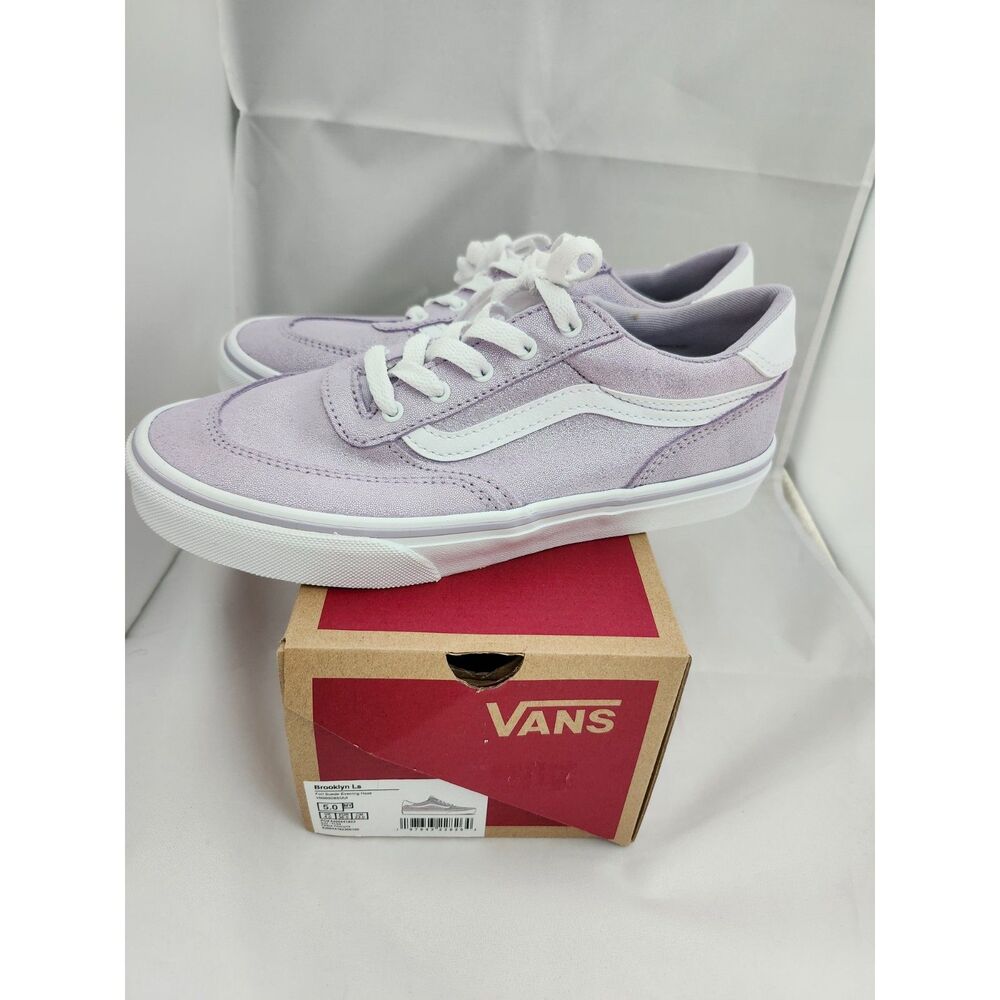 Vans Brooklyn LS Foil Suede Shoes – Size 5.0 (Youth) – Evening Haze Light Purple